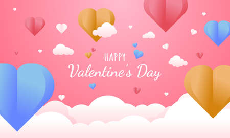 Valentines day background concept in paper styleのイラスト素材