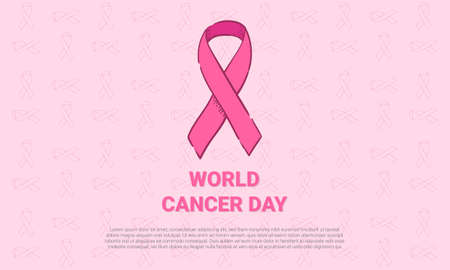 hand drawn world cancer day backgroundのイラスト素材