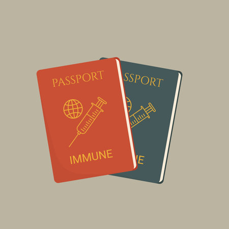 Flat illustration vaccine passport  vaccination certificate, immunity passportのイラスト素材