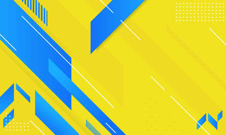 modern abstract yellow and blue geometric backgroundのイラスト素材