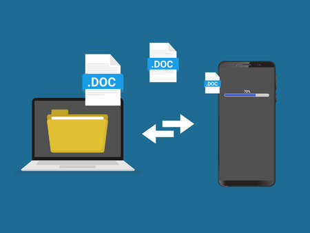 file transfer from laptop to phoneのイラスト素材