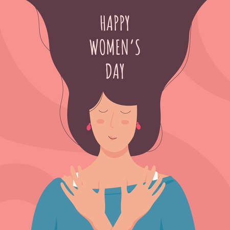 Flat design happy womens day event themeのイラスト素材