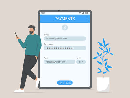 online payment information concept illustrationのイラスト素材