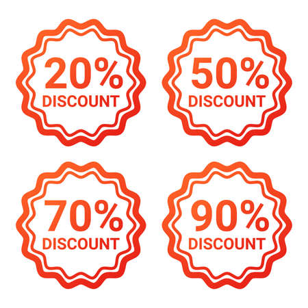 discount sticker Label isolated on White Background. Usable for Promotionのイラスト素材