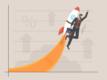 Business growth curve conceptのイラスト素材