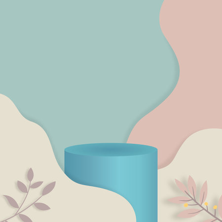 3D product presentation,  mockup, show product, podium, stage pedestal. 3d render marble podium, product cylinder scene.のイラスト素材