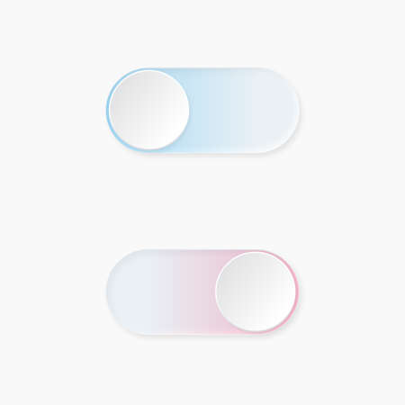 Neumorphic UI switch light set Workflow graphic elements in Skeuomorph Trend Design Elements for smart technology and applicationsのイラスト素材