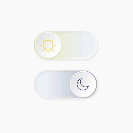 Day night switch Mobile app icon interface design conceptのイラスト素材