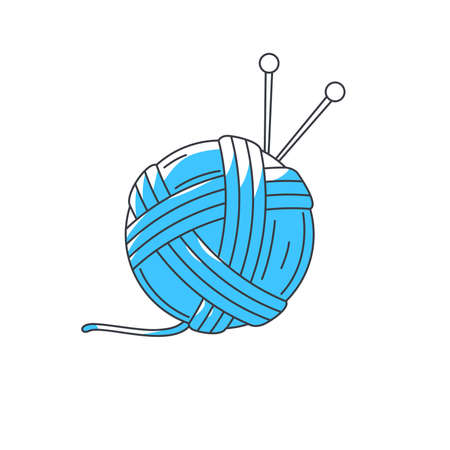 Knitting Yarn ball and needles iconのイラスト素材