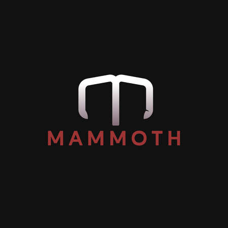 Mammoth Initial M logo design letter M signのイラスト素材