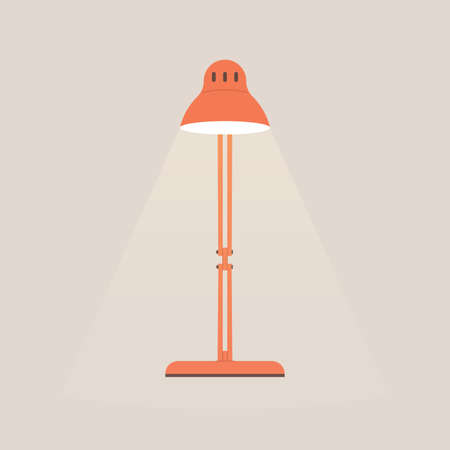 Red office table lamp illustrationのイラスト素材
