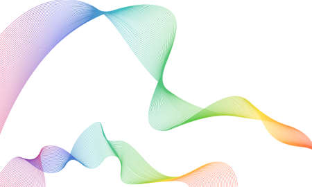 Abstract colorful wave lines flowing isolated on white backgroundのイラスト素材