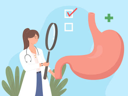Doctors diagnosis of the stomach diseaseのイラスト素材