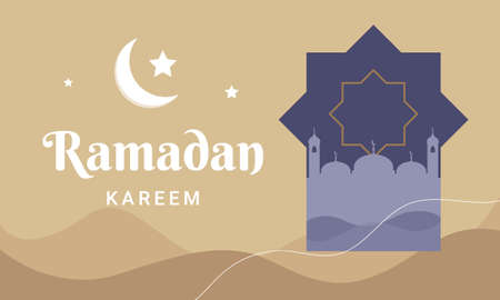 Ramadan kareem greeting card, banner templateのイラスト素材