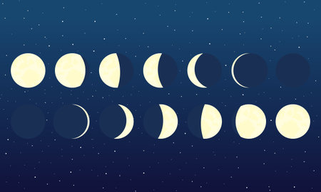 Phases of the moon illustration