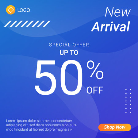 Social Media Post template with waving blue backgroundのイラスト素材