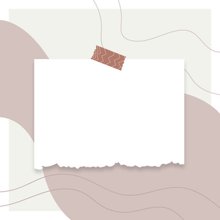 social media post template background mockup in nude colors with abstract torn rip paper textureのイラスト素材