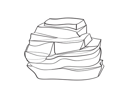 Vector Stone mineral line icon. Rocks and crystals from geological deposits elementのイラスト素材