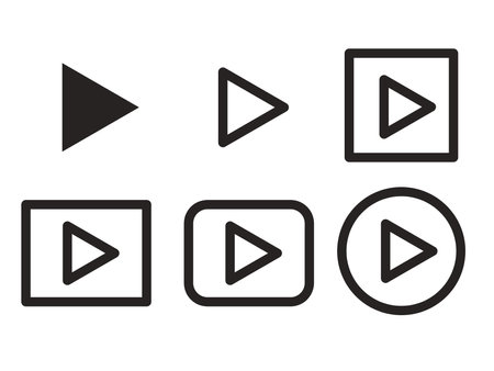Set of button video player icon signのイラスト素材