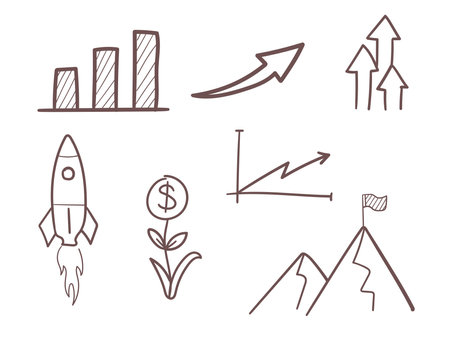 Business progress. Hand drawn sketch business opportunity, career progressのイラスト素材