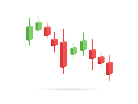 Stock market, trading chart, Green and red candle stick graphのイラスト素材