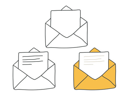 Opened mail. Hand drawn mail icon vectorのイラスト素材