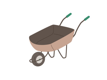 Garden wheelbarrow. Gardening, planting tools illustrationのイラスト素材