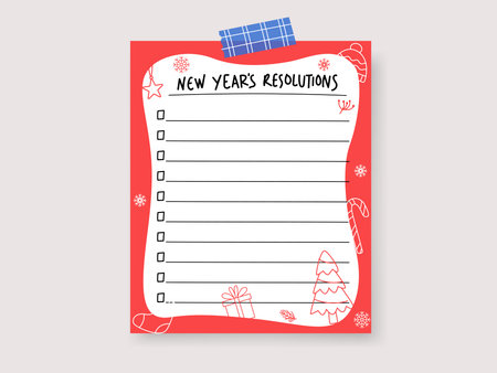 New Years resolutions, set goal or business target for new yearのイラスト素材
