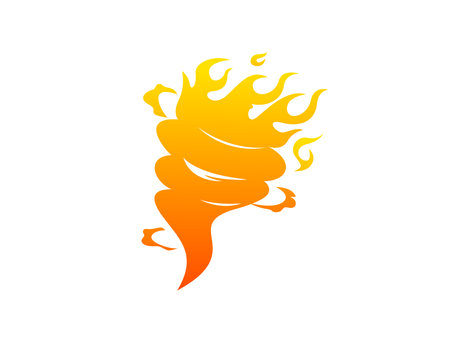Fire tornado symbol. rotating fire illustrationのイラスト素材