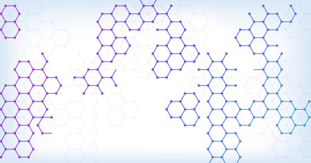 Abstract hexagonal molecular structures, science, technology background