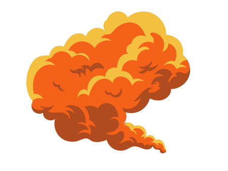 Smoke Cloud and Dust Explosion Puff, smog flow, hot cloudのイラスト素材