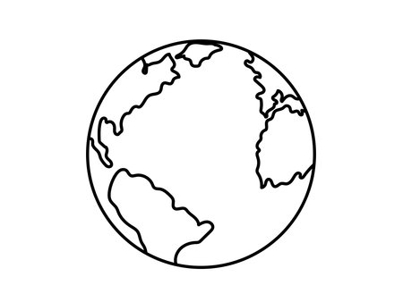 Earth globe, planet icon, globe symbolのイラスト素材