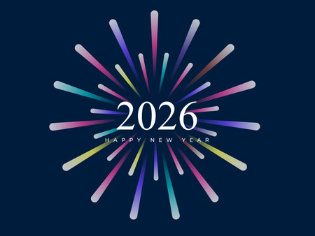 Happy new year 2026 background with fireworksのイラスト素材