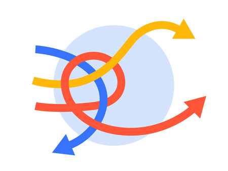 Made a decision, choose the way and direction, arrowsのイラスト素材