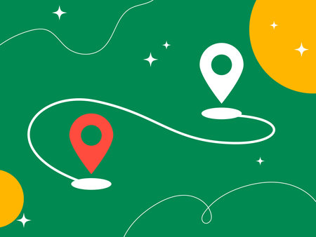 Transport design element, pin location, route backgroundのイラスト素材