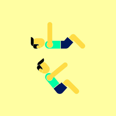 Home Workout- Sit up Vectorのイラスト素材