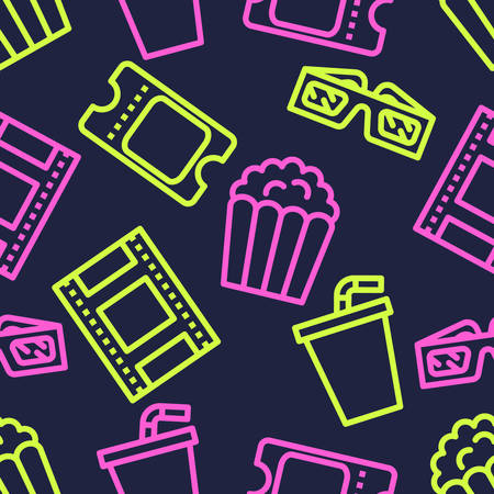 Cinema Seamless Patternのイラスト素材