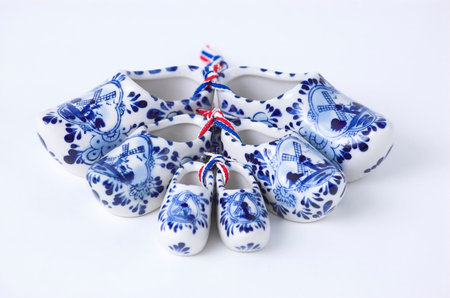 Set of Dutch porcelain clogs, traditional souvenir from Holland