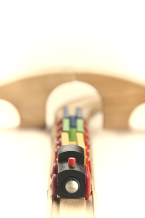Wooden toy train setupの写真素材