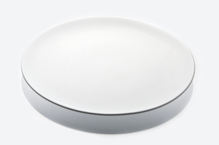 White ceramic plate studio isolatedの写真素材