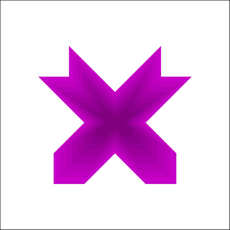 Purple X cross symbol on white background vector.のイラスト素材