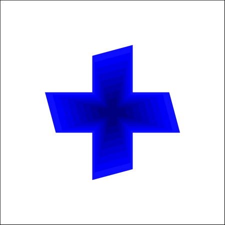 Blue plus symbol on white background vector.のイラスト素材