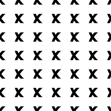 Black x alphabet pattern on white background vector.のイラスト素材