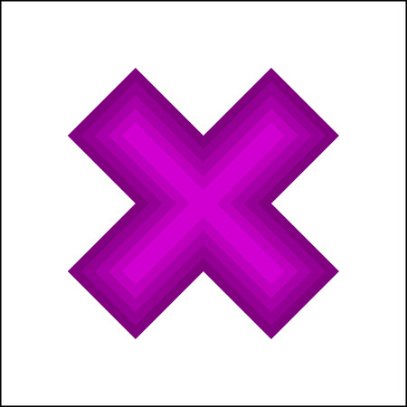 Purple multiply symbol on white background vector.のイラスト素材