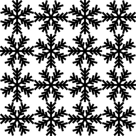Black snowflakes symbol pattern on white background vector.のイラスト素材
