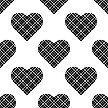 Black hearts symbol pattern on white background vector.のイラスト素材