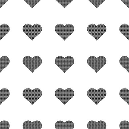 Black hearts symbol pattern on white background vector.