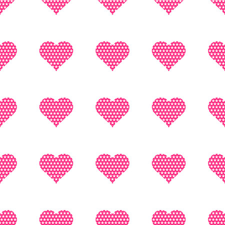 Pink hearts symbol pattern on white background vector.のイラスト素材