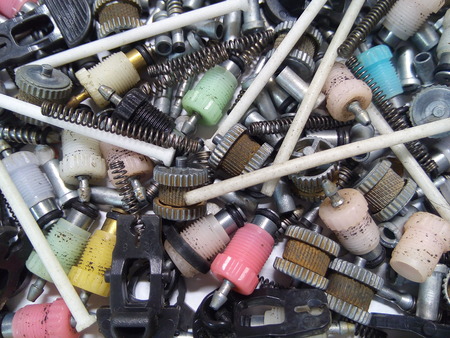 Piece of plastic lighter on white background.の写真素材