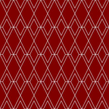 Maroon V alphabet letter, diamond fabric, ethnic, rhombus, thin diagonal lines, triangle, valentine repeating pattern on maroon background. Wall and floor ceramic tiles pattern.のイラスト素材